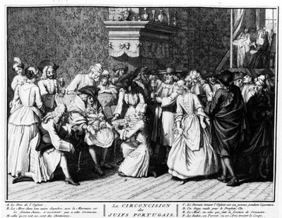 Circumcision Ceremony among Portuguese Jews, 1725 by Bernard Picart